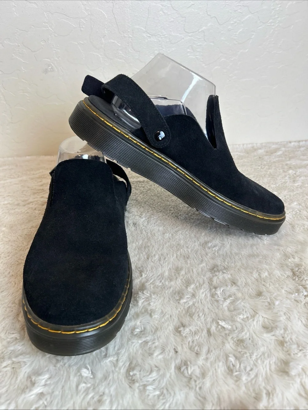 Dr. Martens Carlson Black Suede Slingback Mule Shoes Women’s US 10 NEW
